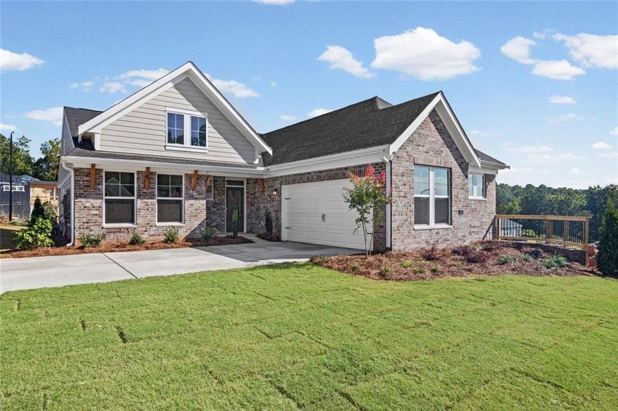 Front exterior of a new home in Easton Park, Dallas, GA, highlighting curb appeal (Image 16).