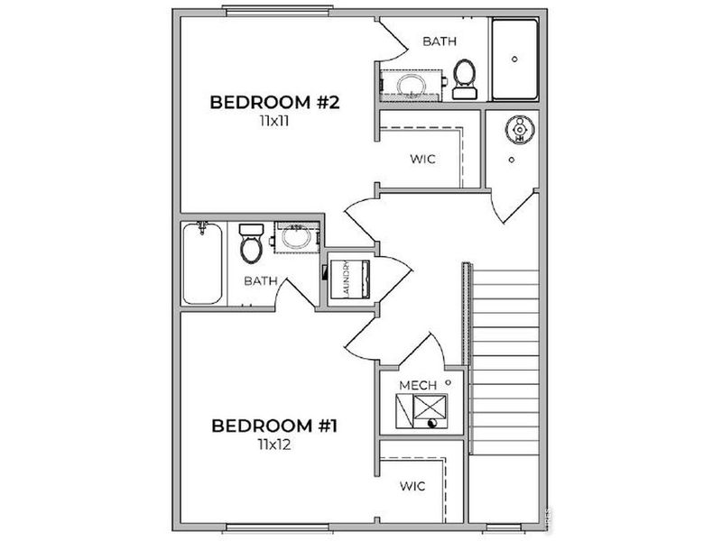 2D floor plan layout of this home in Liberty Draw, Evans, CO (Image 3).