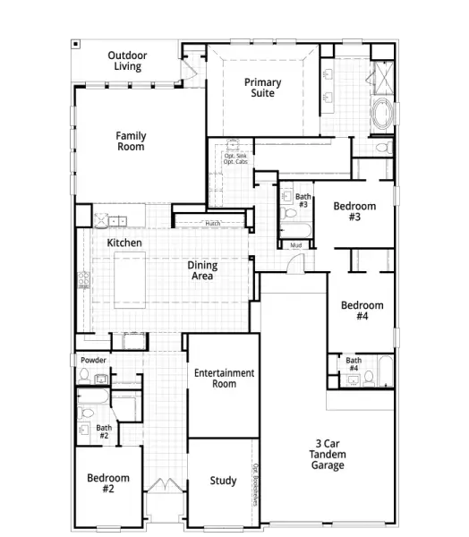 2D floor plan layout of this home in Mont Blanc, Cibolo, TX (Image 4).