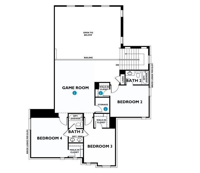 2D floor plan layout for the 5051 by Shea Homes in WILDTREE 60', Montgomery, TX (Image 3).