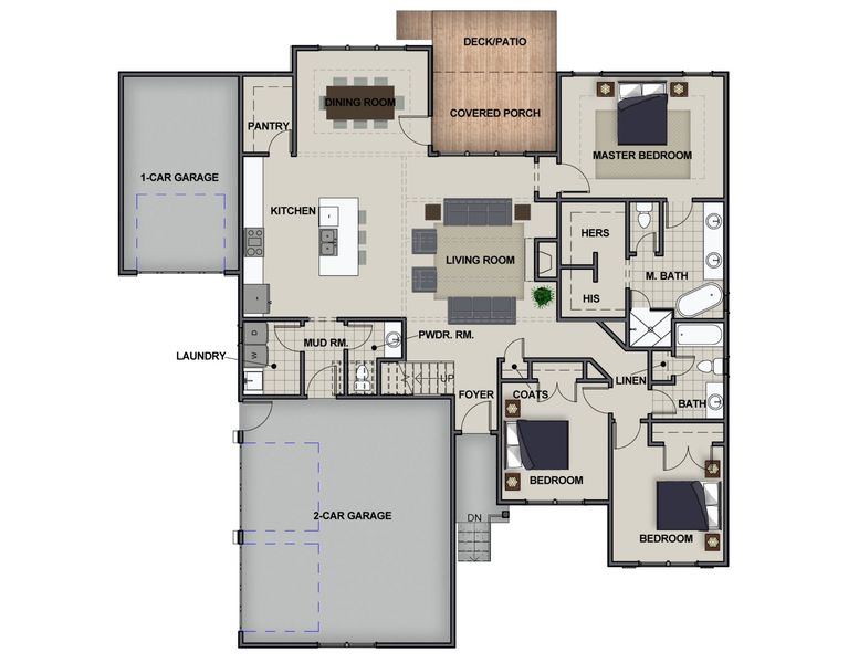 2D floor plan layout for the Farmview by Riverstone Construction, LLC in River Gorge Ranch, River Gorge Ranch, TN (Image 3).