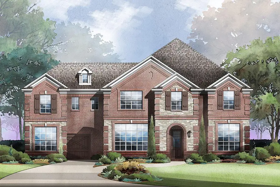 Representative exterior photo of a completed home built from the Grand Silverleaf by Grand Homes in Grand Oaks, Celina, TX (Image 28).