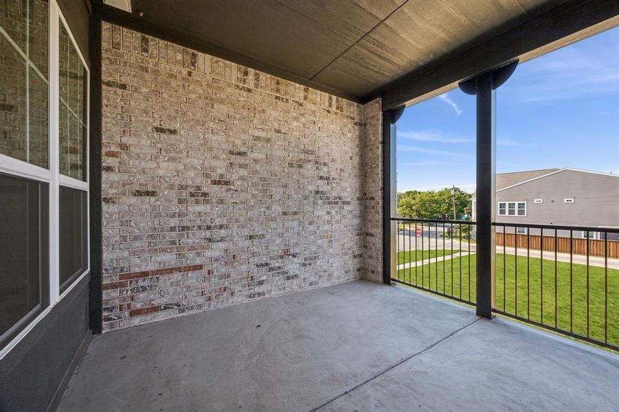 Spacious balcony on second floor.