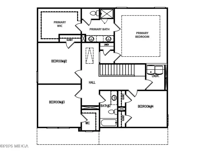 2D floor plan layout of this home in Robins Estates, Warner Robins, GA (Image 3).