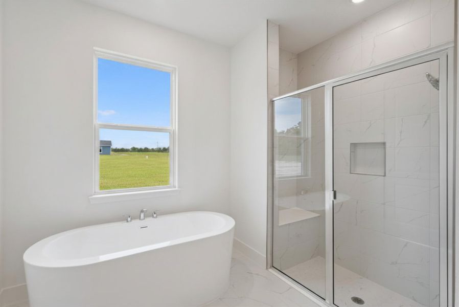 Enclosed Shower & Tub in Primary Bathroom