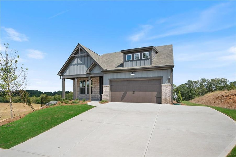 Front exterior of a new home in Gatherings® at GreenHouse, Marietta, GA, highlighting curb appeal (Image 27).
