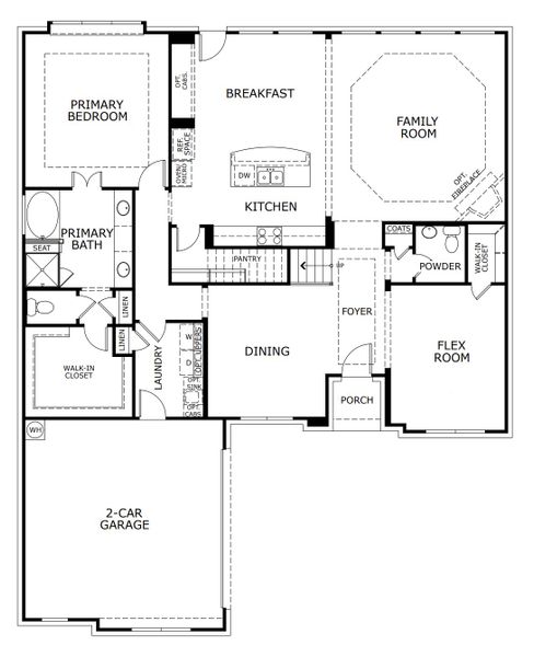2D floor plan layout for the Concept 2972 by Landsea Homes in Mockingbird Hills, Joshua, TX (Image 5).