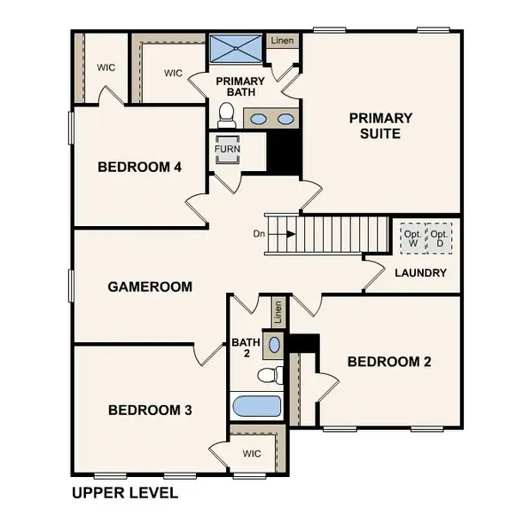 2D floor plan layout of this home in The Ridge at Twin Rivers, Covington, GA (Image 3).