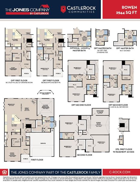 2D floor plan layout of this home in The Retreat at Norman Farm, Hendersonville, TN (Image 3).