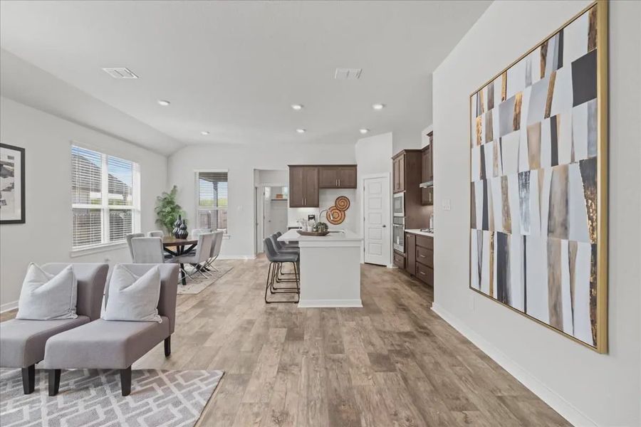 Representative furnished interior of a home built from the Avril by Chesmar Homes in Meyer Ranch, New Braunfels (Image 9).