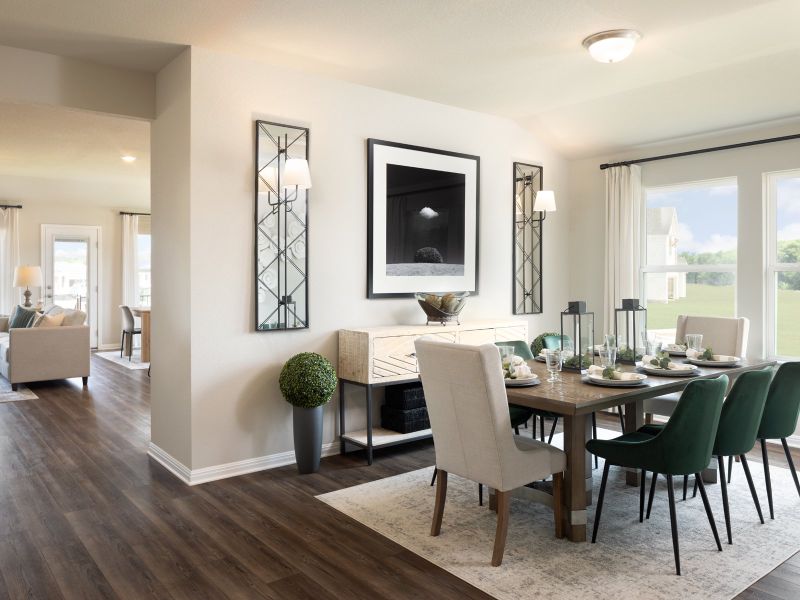 Furnished interior view inside a new home in Riverbend at Double Eagle - Boulevard Collection, Cedar Creek (Image 4).