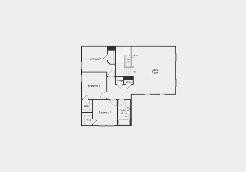 2D floor plan layout for the Plan 2501 by KB Home in Eagle Creek, Denton, TX (Image 5).