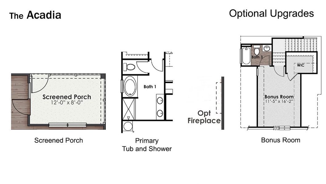 2D floor plan layout for the Acadia by D.R. Horton in Rolling Hills, Bolivia, NC (Image 7).