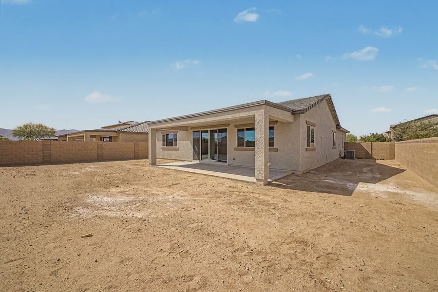 Exterior details and patio area of a home in Forté at Granite Vista, Waddell (Image 24).