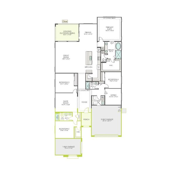 2D floor plan layout of this home in Waterston Central, Gilbert, AZ (Image 4). 2D floor plan layout of this home in Waterston Central, Gilbert, AZ (Image 4).
