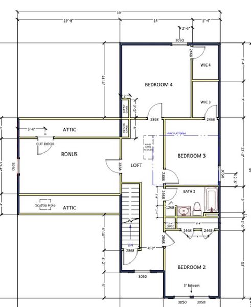2D floor plan layout of this home in Zanes Creek, Inman, SC (Image 3).