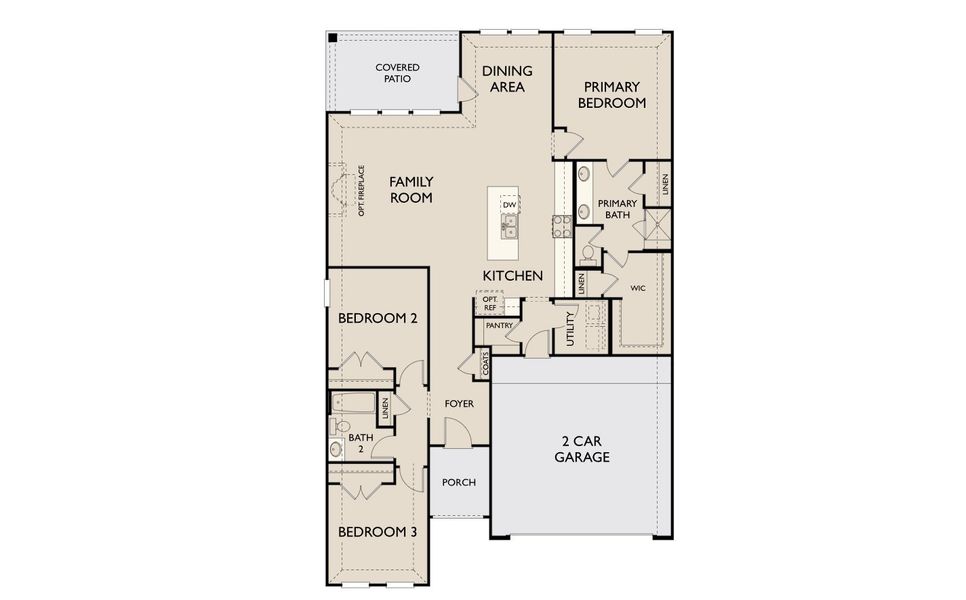 2D floor plan layout for the Kendall by Ashton Woods in Monticello Park, Princeton, TX (Image 3).