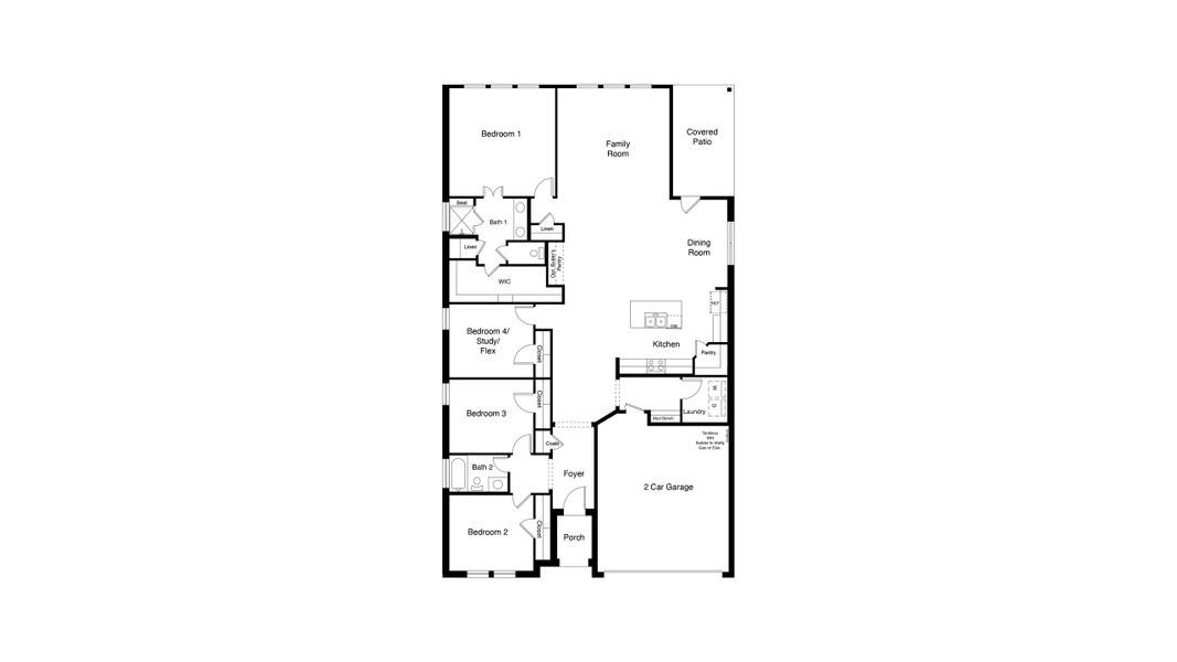 2D floor plan layout of this home in Trails of Elizabeth Creek, Fort Worth, TX (Image 4). 2D floor plan layout of this home in Trails of Elizabeth Creek, Fort Worth, TX (Image 4).
