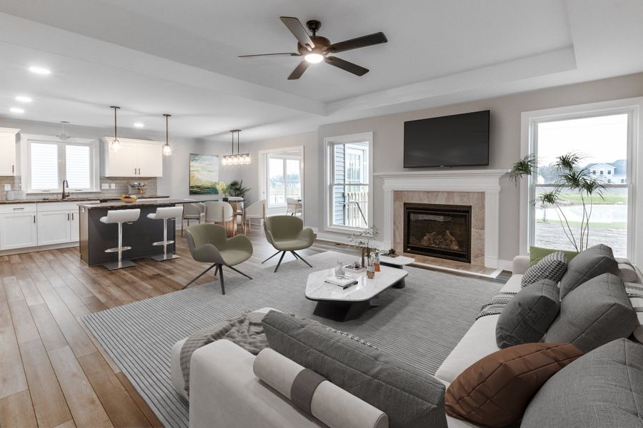 Representative furnished interior of a home built from the The Mallory by Forbes Capretto Homes in Wheatfield Crossing, North Tonawanda (Image 4).