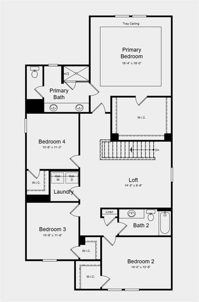 2D floor plan layout of this home in Windance Lake, Loganville, GA (Image 6).