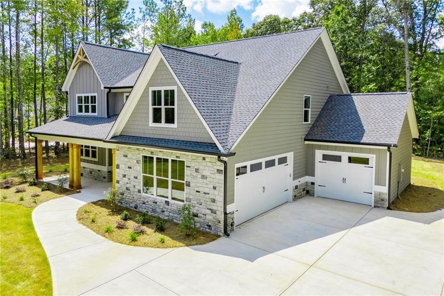 Front exterior of a new home in , Douglasville, GA, highlighting curb appeal (Image 27).