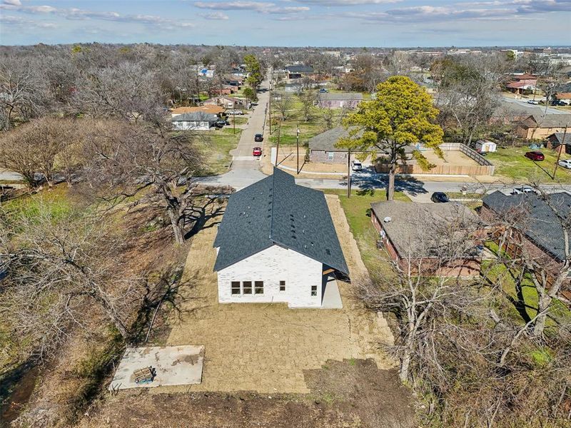 Birds eye view of property