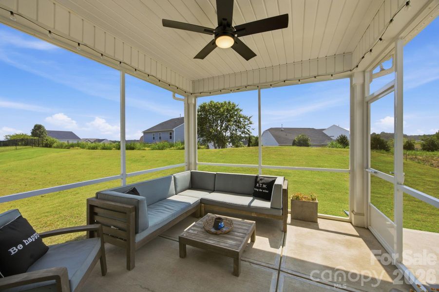 Screened covered patio