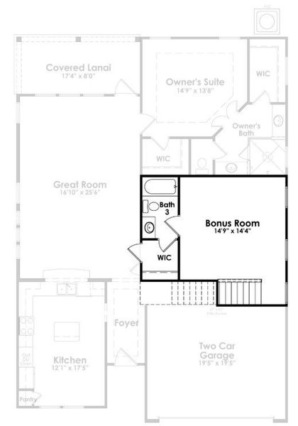 2D floor plan layout of this home in Cresswind Charleston, Summerville, SC (Image 4).