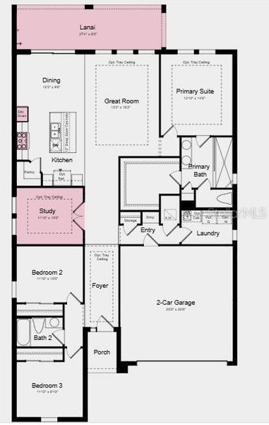 2D floor plan layout of this home in Skye Ranch Community Group Page, Sarasota, FL (Image 3).