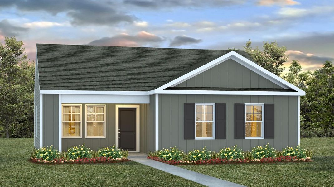 Representative exterior photo of a completed home built from the Curtis by D.R. Horton in The Park at Wilkinson, Orangeburg, SC (Image 4).