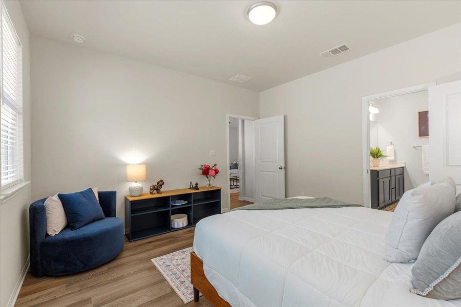 The primary bedroom is accompanied by an ensuite bath.