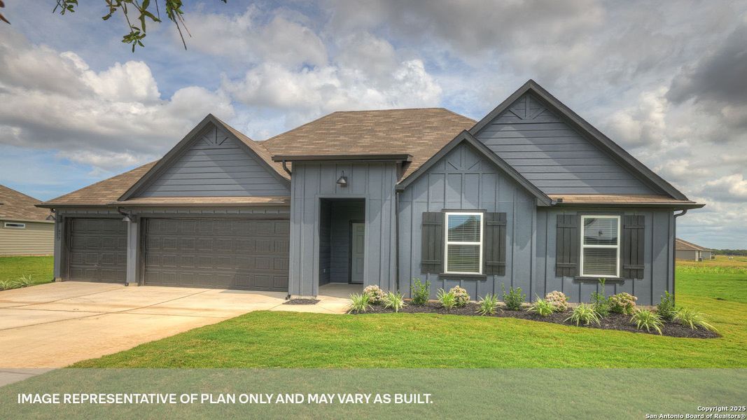 Front exterior of a new home in Sonoma Oaks, Fredericksburg, TX, highlighting curb appeal (Image 15). Front exterior of a new home in Sonoma Oaks, Fredericksburg, TX, highlighting curb appeal (Image 15).