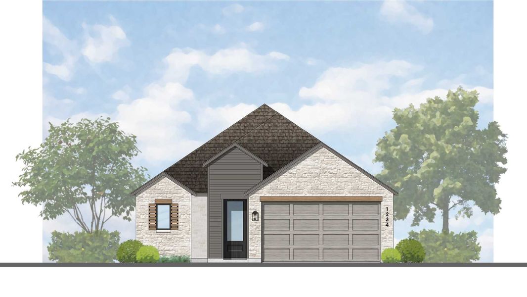 Representative rendering of the exterior for the Alpina Plan by Highland Homes (Image 3).