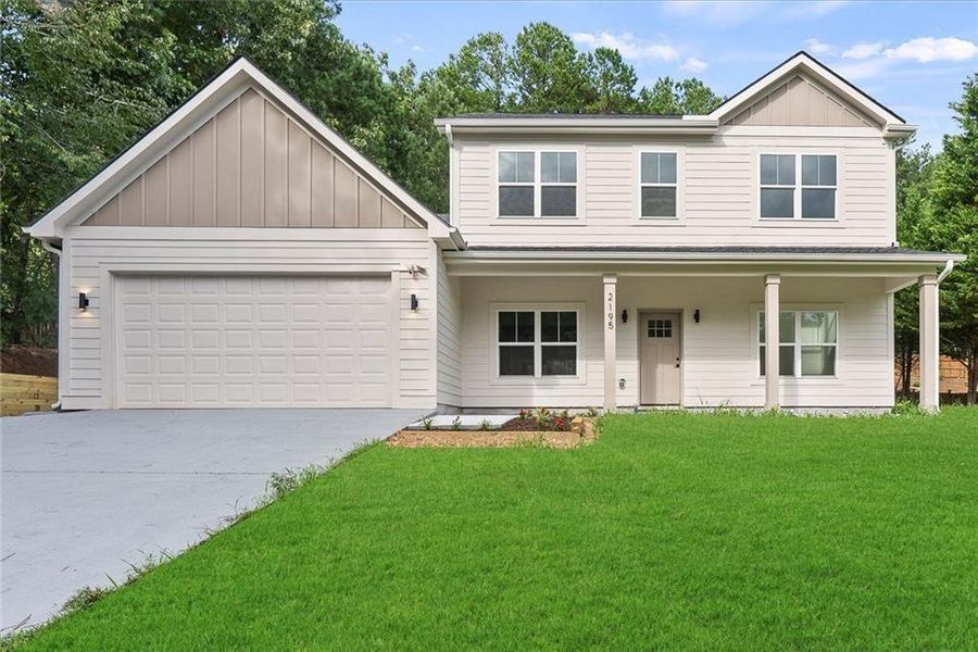 Front exterior of a new home in , Dacula, GA, highlighting curb appeal (Image 2). Front exterior of a new home in , Dacula, GA, highlighting curb appeal (Image 2).