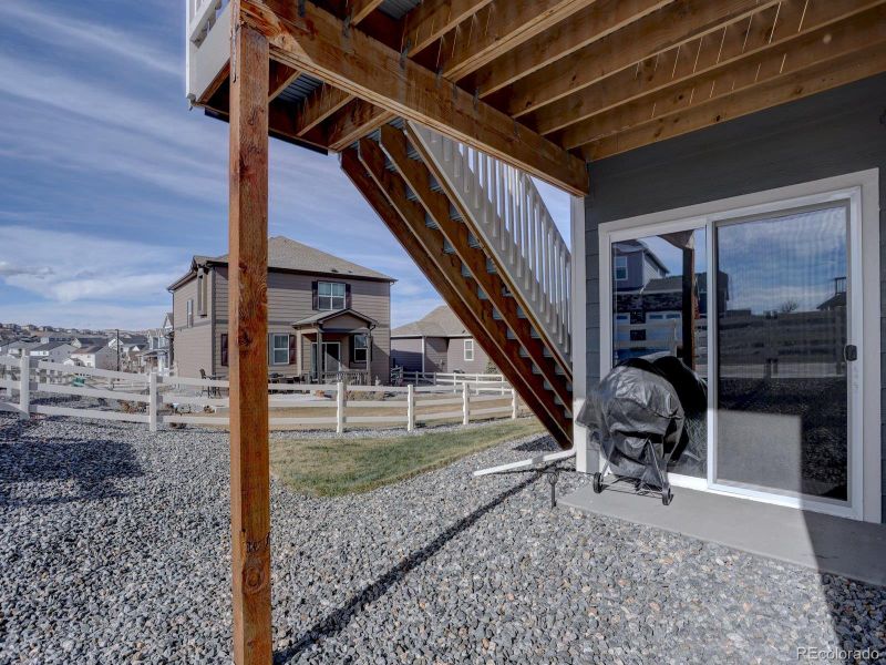 Exterior details and patio area of a home in Crystal Valley Pine Ridge, Castle Rock (Image 30).