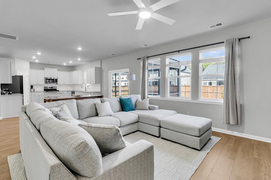 Furnished interior view inside a new home in Sweetgrass at Summers Corner: Arbor Collection, Summerville (Image 11). Furnished interior view inside a new home in Sweetgrass at Summers Corner: Arbor Collection, Summerville (Image 11).