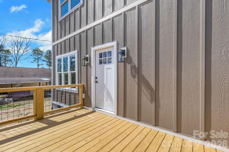 Exterior details and patio area of a home in , Asheville (Image 20).