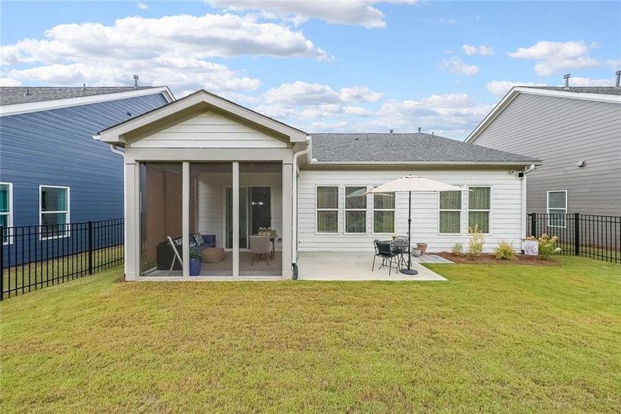 Exterior details and patio area of a home in The Reserve at Bells Ferry, Kennesaw (Image 26).