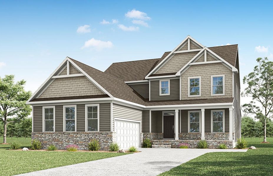 Representative exterior photo of a completed home built from the Stockbridge - Waterfront Home by Eastwood Homes in Arbordale, Blythewood, SC (Image 8).