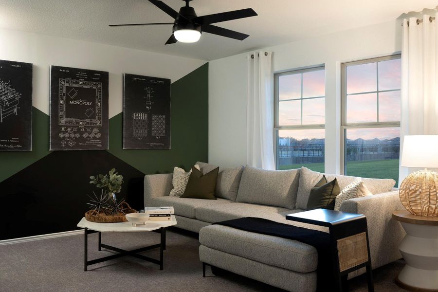 Furnished interior view inside a new home in Skyview, Belton (Image 3). Furnished interior view inside a new home in Skyview, Belton (Image 3).