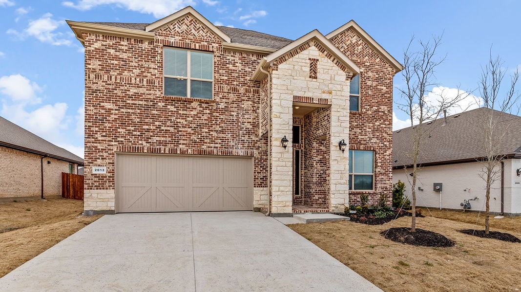 Representative exterior photo of a completed home built from the The Palm by D.R. Horton in Morningstar, Aledo, TX (Image 2). Representative exterior photo of a completed home built from the The Palm by D.R. Horton in Morningstar, Aledo, TX (Image 2).
