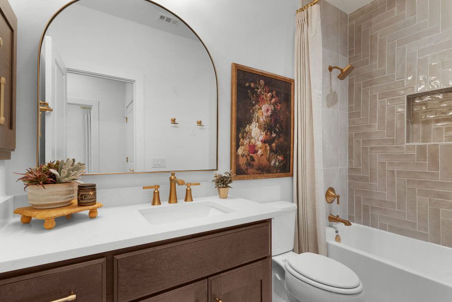 Furnished interior view inside a new home in Enchanted Bluff, Garden Ridge (Image 60).