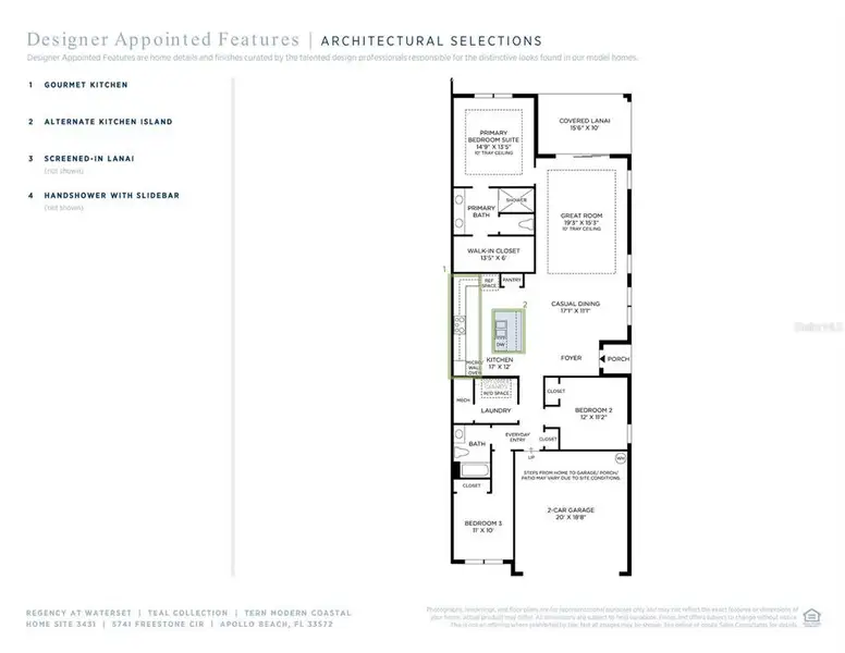 2D floor plan layout of this home in , Apollo Beach, FL (Image 3).