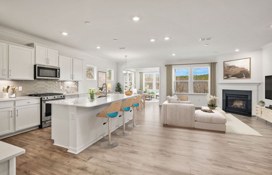 Representative furnished interior of a home built from the Kirby by Pulte Homes in Wimberly, Willow Spring (Image 11).