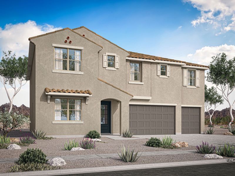 Representative exterior photo of a completed home built from the Redwood by Mattamy Homes in Rosewood Heights, San Tan Valley, AZ (Image 3).