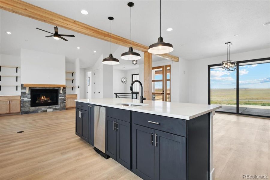 Kitchen Island With Prep Sink and Trash Compactor