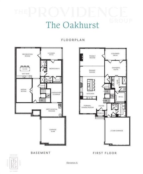 Oakhurst floor plan - Master on Main with open concept plan and natural views to the Chattahoochee River. Finished Basement with Media, Bed 4 and Bar