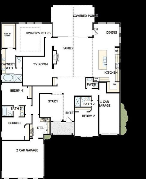 2D floor plan layout of this home in Terraces – Estates, Rockwall, TX (Image 2). 2D floor plan layout of this home in Terraces – Estates, Rockwall, TX (Image 2).