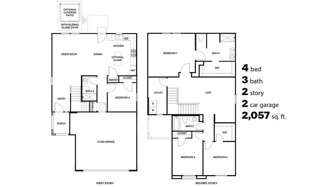 2D floor plan layout for the Gila - C30G by D.R. Horton in The Oasis at Rocking K, Vail, AZ (Image 3). 2D floor plan layout for the Gila - C30G by D.R. Horton in The Oasis at Rocking K, Vail, AZ (Image 3).