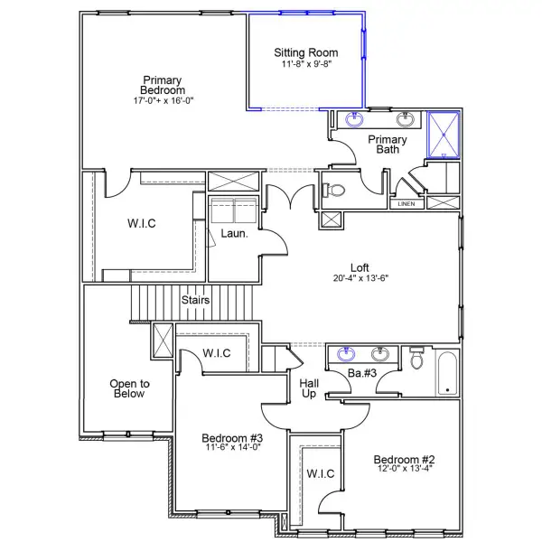 2D floor plan layout of this home in Lilah Grove, Summerfield, NC (Image 4).